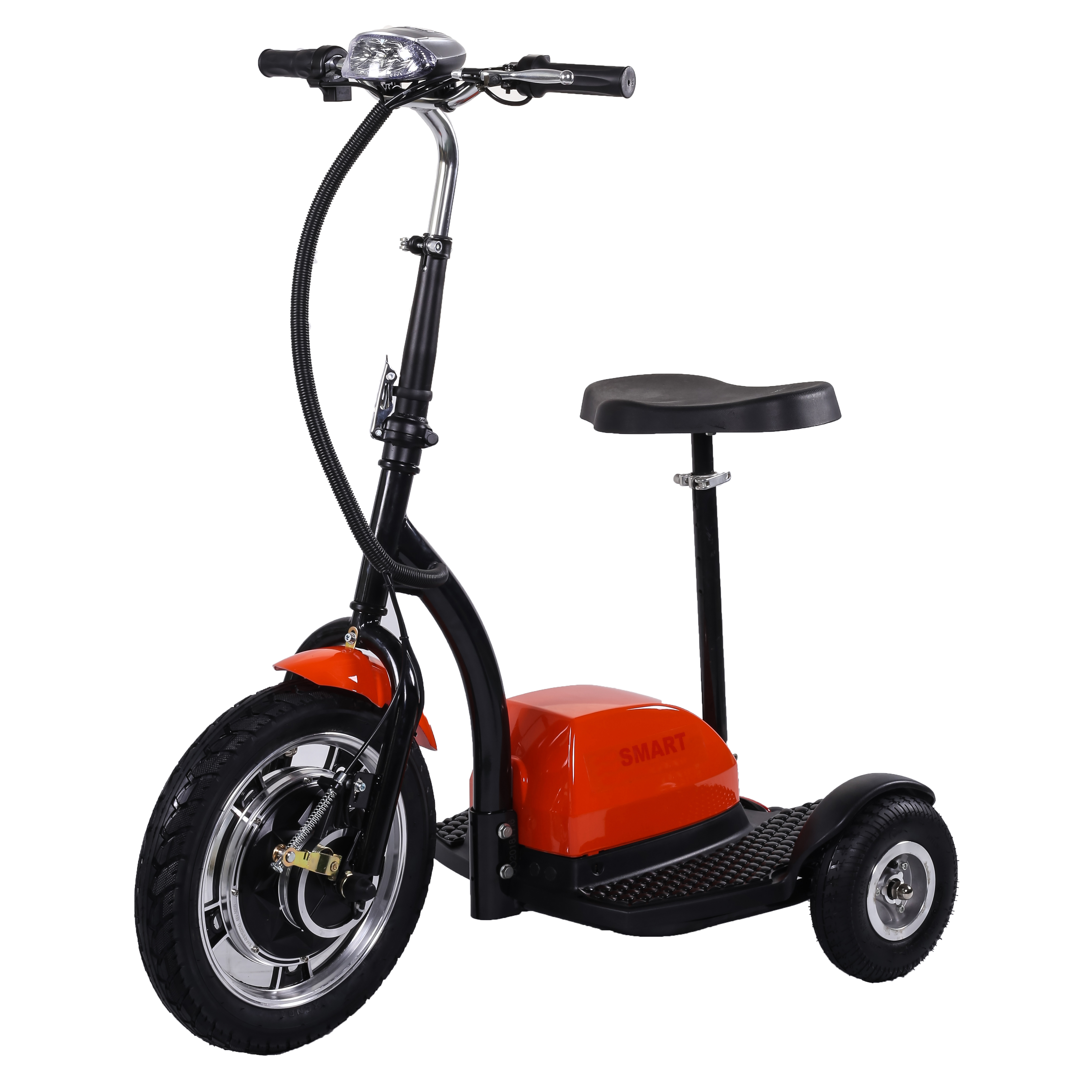 Scooter elétrico de 3 rodas 500W 48V Zappy com assento e farol dianteiro